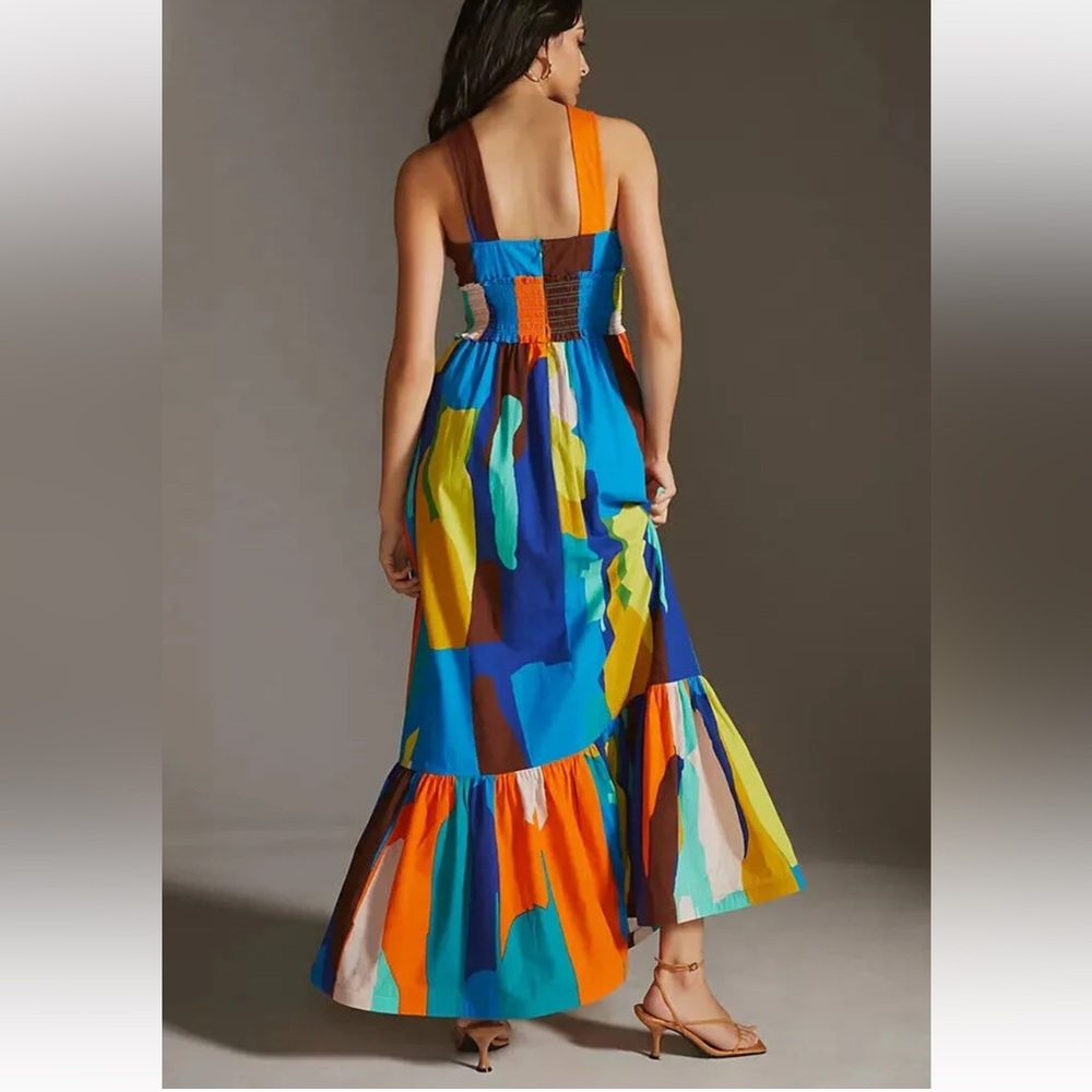 Anthro Tracy Reese Maxi Dress 3X Halter Boho Viral Luxury Statement NWT - Picture 3 of 12
